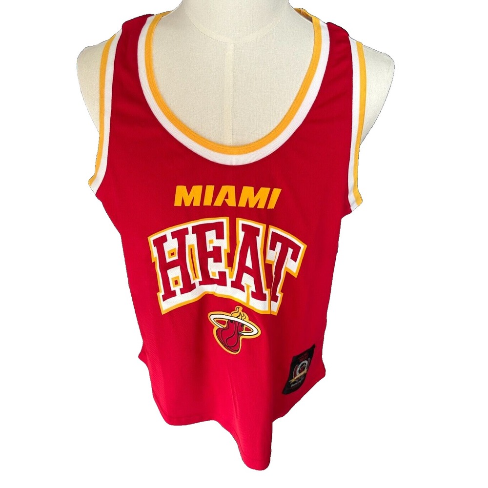 NBA Miami Heat Basketball Jersey Mesh XL Womens Embroidered Sleeveless Shirt NEW